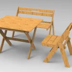 Комплект складной садовой мебели из фанеры